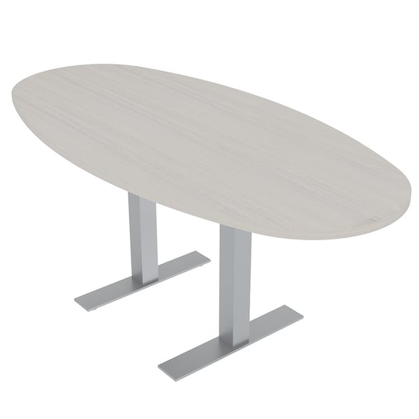 33.5 in W, 69.5 in L, 29 in H, Engineered Wood Top, Ivory